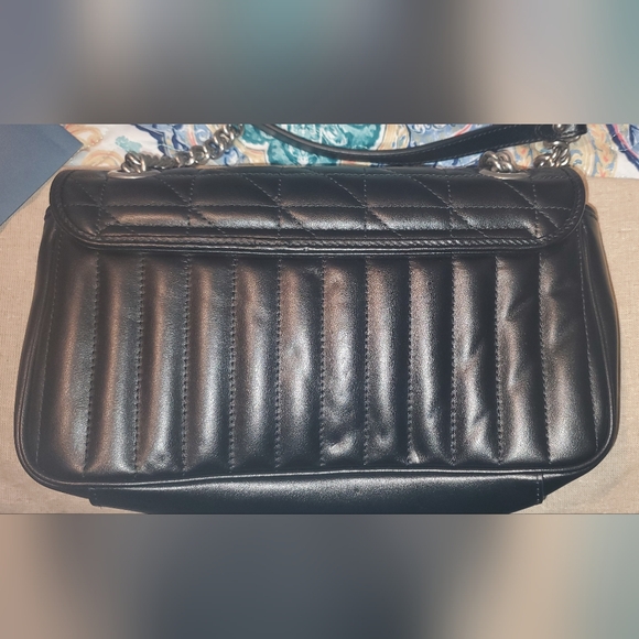 Authentic GUCCI Silver GG Black Aria Matelasse/Marmont Small Shoulder Bag - Picture 6 of 16